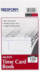 REDIFORM - 29/32" High x 4-13/64" Wide Weekly Time Cards - Use with Manual Time Record - Exact Tooling