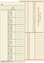 TOPS - 6-13/32" High x 9-1/2" Wide Weekly Time Cards - Use with Cincinnati K14-15 - Exact Tooling