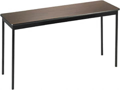 Barricks - 18" Long x 60" Wide x 30" High Stationary Rectangular Utility Tables - 3/4" Thick, Walnut & Black, Wood Grain Laminate/Steel - Exact Tooling