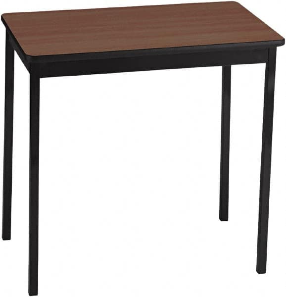 Barricks - 18" Long x 30" Wide x 30" High Stationary Rectangular Utility Tables - 3/4" Thick, Walnut & Black, Wood Grain Laminate/Steel - Exact Tooling