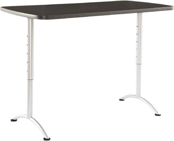 ICEBERG - 60" Long x 30" Wide x 42" High Stationary Rectangular Conference Table - 1-1/8" Thick, Graphite (Color), Melamine/Laminate/Steel - Exact Tooling