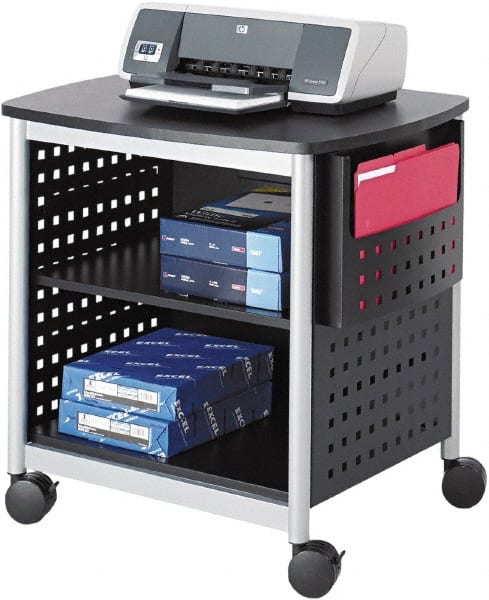Safco - Black & Silver Case/Stand - Use with Printer, Office Machines - Exact Tooling