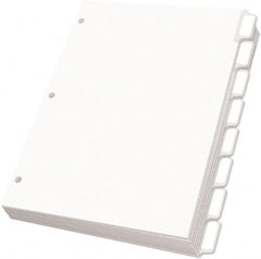 OXFORD - 11 x 8 1/2" 5 Tabs, 3-Hole Punched, Self-Stick Tab - White - Exact Tooling