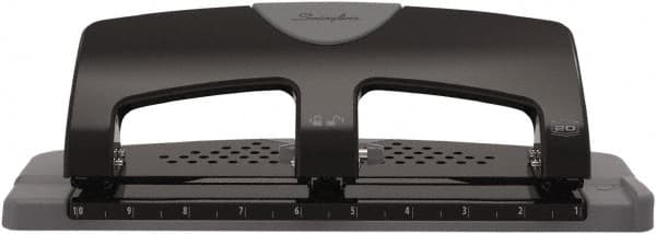 Swingline - Paper Punches Type: 20 Sheet Three-Hole Punch Color: Black/Gray - Exact Tooling