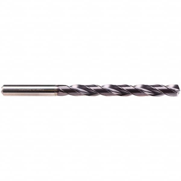 Emuge - 3/4", 135° Drill Point, Spiral Flute, Solid Carbide Taper Length Drill Bit - TiAlN Finish, 229mm Flute Length, 280mm OAL, EF-DRILL Series - Exact Tooling