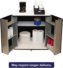 Vertiflex Products - Black & White Refreshment Stand - Use with Microwave, Coffee Maker - Exact Tooling