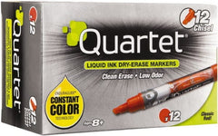 Quartet - Red, Chisel Tip, Dozen EnduraGlide Dry Erase Markers - For Use with Dry Erase Marker Boards - Exact Tooling
