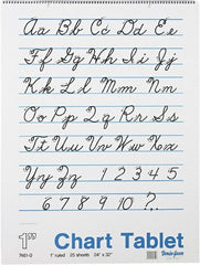 Pacon - Chart Tablets with Cursive Cover, Ruled, 24 x 32, White, 25 Sheets, Easel Pads - Use with Whiteboards, Chalkboards, Walls, Easel St&s - Exact Tooling