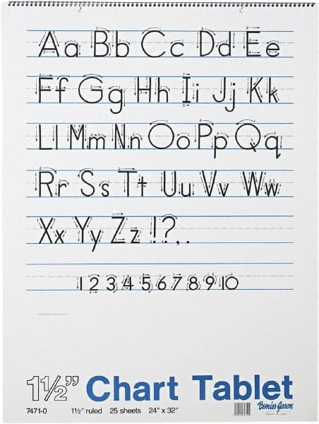 Pacon - Chart Tablets with Manuscript Cover, Ruled, 24 x 32, White, 25 Sheets, Easel Pads - Use with Whiteboards, Chalkboards, Walls, Easel St&s - Exact Tooling