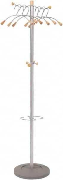 Alba - 4 Hooks, 18-7/8" Long x 14" Deep, Steel & Wood Floor Rack - 68-1/2" High - Exact Tooling