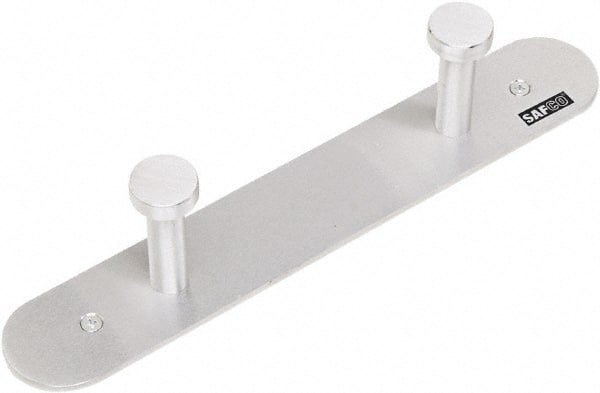 Safco - 2 Hooks, 12" Long x 2-3/4" Deep, Metal Wall/Door Hat/Coat Hook - 2" High - Exact Tooling