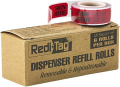 Redi-Tag - Self-Stick Page Flags Style: Sign Here Flag Color: Red - Exact Tooling