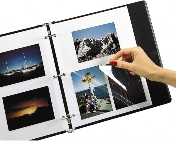 C-LINE - 50 Sheet Capacity, 11 x 9", Self-Adhesive Sheet - Vinyl, White - Exact Tooling