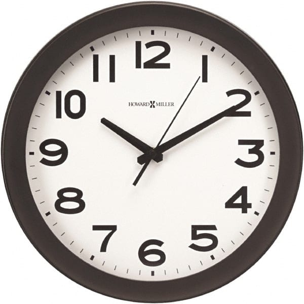 Howard Miller - White Face, Dial Wall Clock - Analog Display, Black Case, Runs on AA Battery - Exact Tooling