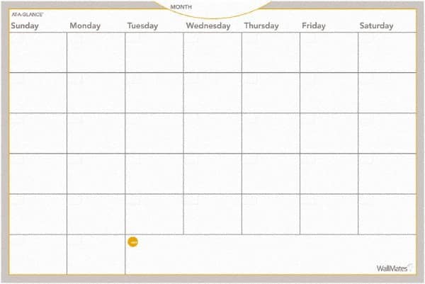 AT-A-GLANCE - 36 Sheet, 36 x 24", Monthly Planning Surface - Gray, White & Orange - Exact Tooling