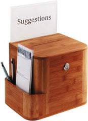 Safco - 10" Wide x 8" Deep x 14" High, Suggestion Box - Cherry - Exact Tooling