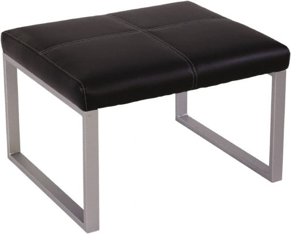 ALERA - 26-3/8" Wide, 17-3/8" High Cube Ottoman - Black/Silver - Exact Tooling