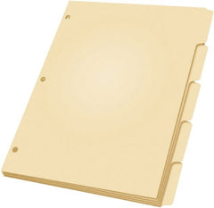 OXFORD - 11 x 8 1/2" 5 Tabs, 3-Hole Punched, Index Tab - Manila - Exact Tooling