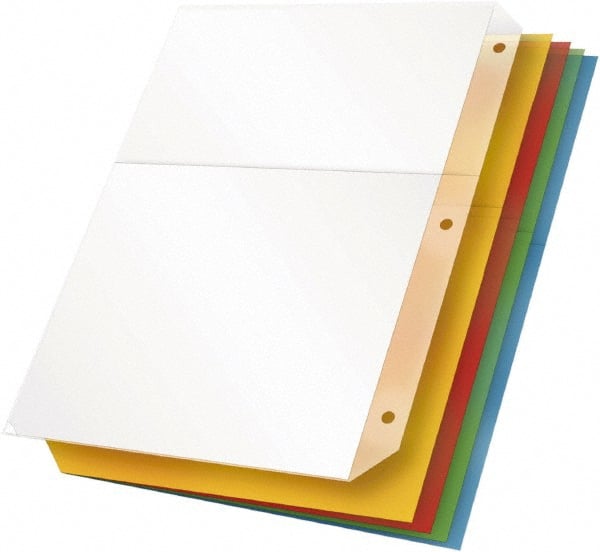 Cardinal - 11 x 8 1/2" 5 Tabs, 3-Hole Punched, Binder Pockets Divider - Multicolor Tabs, Blue, Clear, Green, Orange, Yellow Folder - Exact Tooling