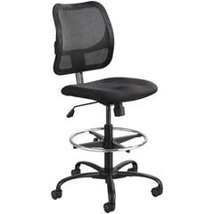 Safco - 23 to 33" High Extended Height Chair - 25" Wide x 25" Deep, 100% Polyester Seat, Black - Exact Tooling