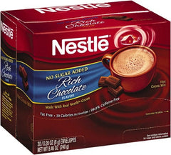 Nestle - No-Sugar-Added Hot Cocoa Mix Envelopes, Rich Chocolate, 0.28 oz Packet, 30/Box - Exact Tooling