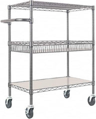 ALERA - 500 Lb Capacity, 34" Wide x 18" Long x 40" High Standard Utility Cart - 2 Shelf, Steel - Exact Tooling