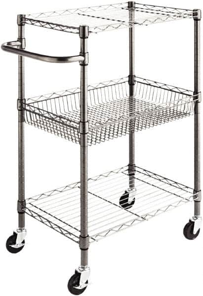 ALERA - 500 Lb Capacity, 28" Wide x 16" Long x 39" High Standard Utility Cart - 2 Shelf, Steel - Exact Tooling