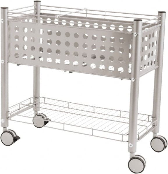 Vertiflex Products - 50 Lb Capacity, 28-1/4" Wide x 13-3/4" Long x 27-3/8" High File Cart - 1 Shelf, Steel - Exact Tooling