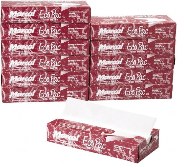 Marcal - Eco-Pac Interfolded Dry Wax Paper, 12 x 10-3/4, White, 500/Pack, 12 Packs/Carton - Use with Food Protection - Exact Tooling