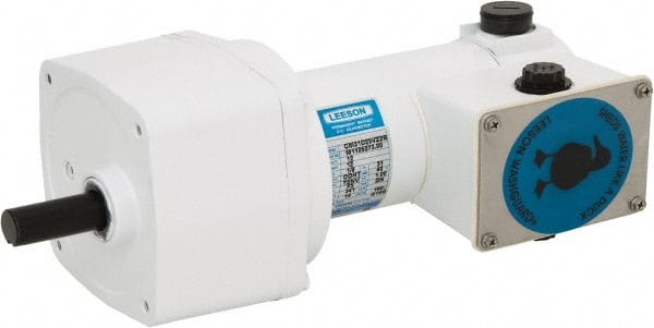 Leeson - 12 Volt, 14 RPM, 180:1 Gear Ratio, Parallel Gearmotor - 31 Frame, 341 Torque, 1/8 hp, TENV Enclosure - Exact Tooling