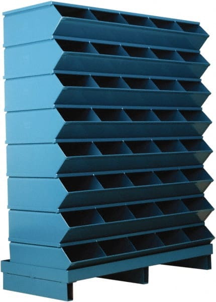 Stackbin - 8 Bin, Shelving Unit with Openings & Base - 37" Wide x 46-1/2" High - Exact Tooling