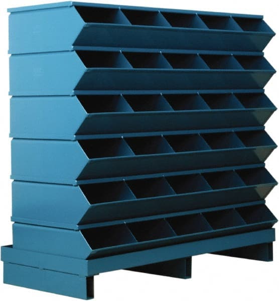 Stackbin - 6 Bin, Shelving Unit with Openings & Base - 37" Wide x 35-1/2" High - Exact Tooling