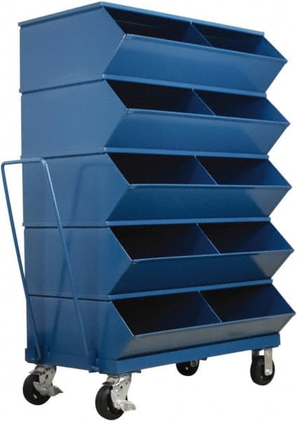 Stackbin - 5 Bin, Shelving Unit with Openings & Base - 37" Wide x 58-5/8" High - Exact Tooling