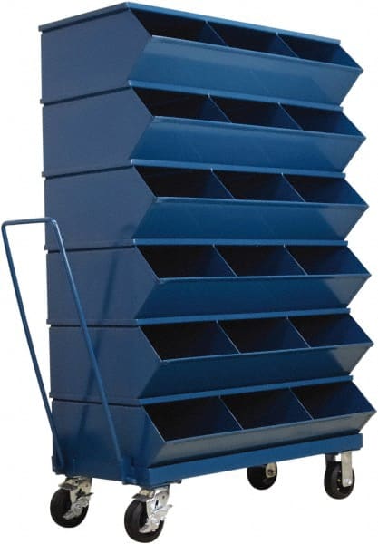Stackbin - 6 Bin, Shelving Unit with Openings & Base - 37" Wide x 58-5/8" High - Exact Tooling