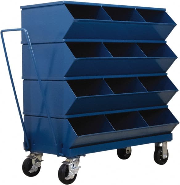 Stackbin - 4 Bin, Shelving Unit with Openings & Base - 37" Wide x 40-7/8" High - Exact Tooling