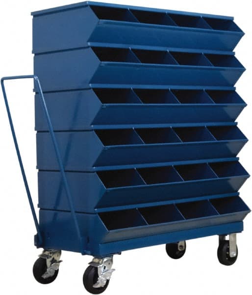 Stackbin - 6 Bin, Shelving Unit with Openings & Base - 37" Wide x 46-7/8" High - Exact Tooling