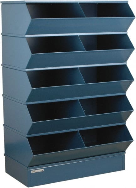 Stackbin - 5 Bin, Shelving Unit with Openings & Base - 37" Wide x 55" High - Exact Tooling