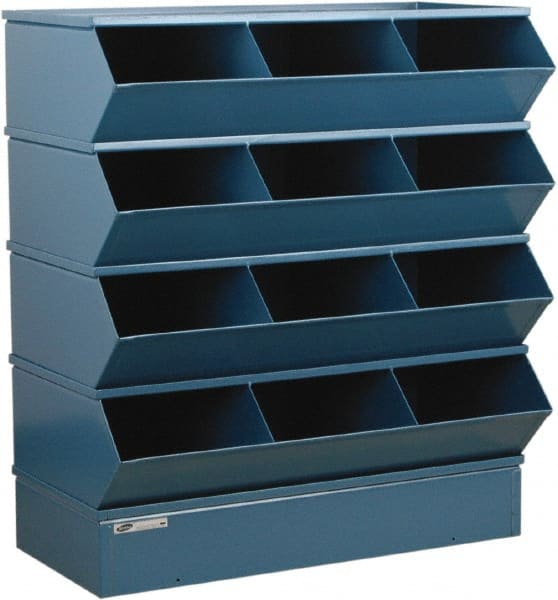 Stackbin - 4 Bin, Shelving Unit with Openings & Base - 37" Wide x 44" High - Exact Tooling