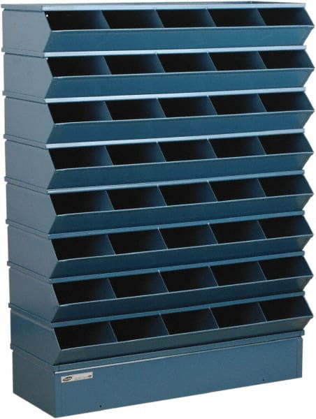 Stackbin - 8 Bin, Shelving Unit with Openings & Base - 15-1/2" Long x 7-1/2" Wide x 6" High - Exact Tooling