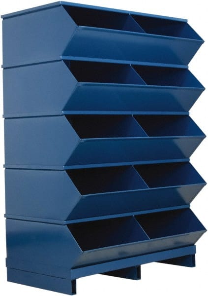 Stackbin - 5 Bin, Shelving Unit with Openings & Base - 37" Wide x 50" High - Exact Tooling