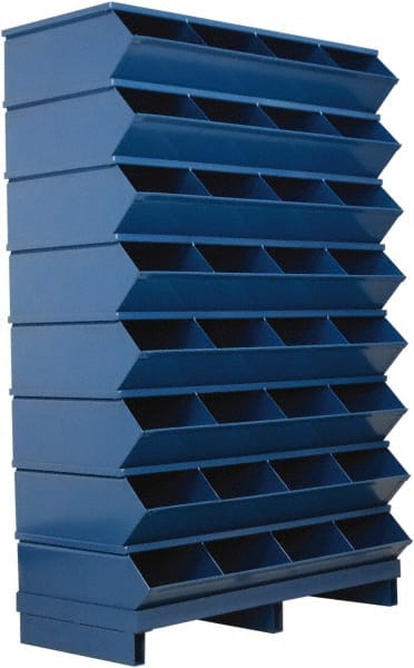 Stackbin - 8 Bin, Shelving Unit with Openings & Base - 37" Wide x 57-3/4" High - Exact Tooling