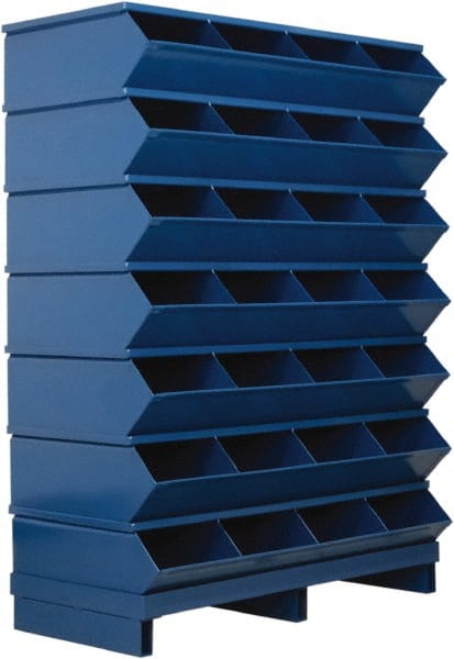 Stackbin - 7 Bin, Shelving Unit with Openings & Base - 37" Wide x 50-7/8" High - Exact Tooling