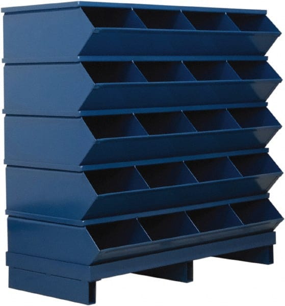 Stackbin - 5 Bin, Shelving Unit with Openings & Base - 37" Wide x 37-1/8" High - Exact Tooling