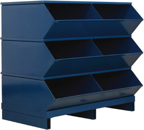Stackbin - 3 Bin, Shelving Unit with Openings & Base - 37" Wide x 35-1/8" High - Exact Tooling