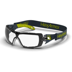 HexArmor - Safety Glasses; Type: Safety Glasses ; Lens Color Family: Clear ; Lens Color: Clear ; Lens Coating: Anti-Fog; Scratch Resistant ; Frame Style: Frameless ; Frame Color Family: Gray; Yellow - Exact Tooling