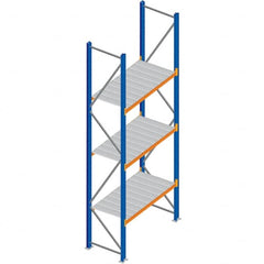 Interlake Mecalux - 1 Bay, 3 Shelf, 1,425 Lb per Level Capacity, Blue Bulk Storage Rack - 96" Wide x 96" High x 24" Deep - Exact Tooling