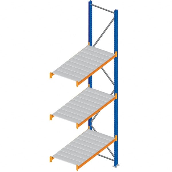 Interlake Mecalux - 1 Bay, 3 Shelf, 1,425 Lb per Level Capacity, Blue Bulk Storage Rack - 96" Wide x 96" High x 36" Deep - Exact Tooling