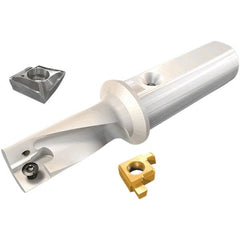 Iscar - 25mm Max Diam, 2.25xD, 56.5mm Max Drill Depth, 32mm Shank Diam, 130mm OAL, Replaceable Tip Drill - XCMT-MF Insert, DRG-MF Toolholder, Series DRG-MF - Exact Tooling