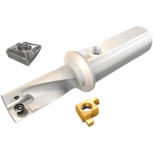 Iscar - 14mm Max Diam, 2.25xD, 31.5mm Max Drill Depth, 16mm Shank Diam, 83.5mm OAL, Replaceable Tip Drill - XCMT-MF, XCMT-MG Insert, DRG-MF Toolholder, Series DRG-MF - Exact Tooling