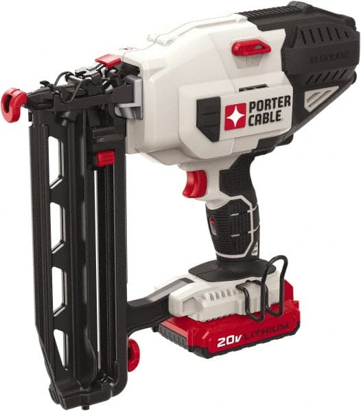 Porter-Cable - Cordless Finish Nailer Kit - 16 Gauge Nail Diam, 2-1/2" Long Nail, Lithium-Ion Batteries Included - Exact Tooling